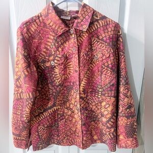 Chico's Multicolor Abstract Jacket or Shirt size 1 or 8/10 US